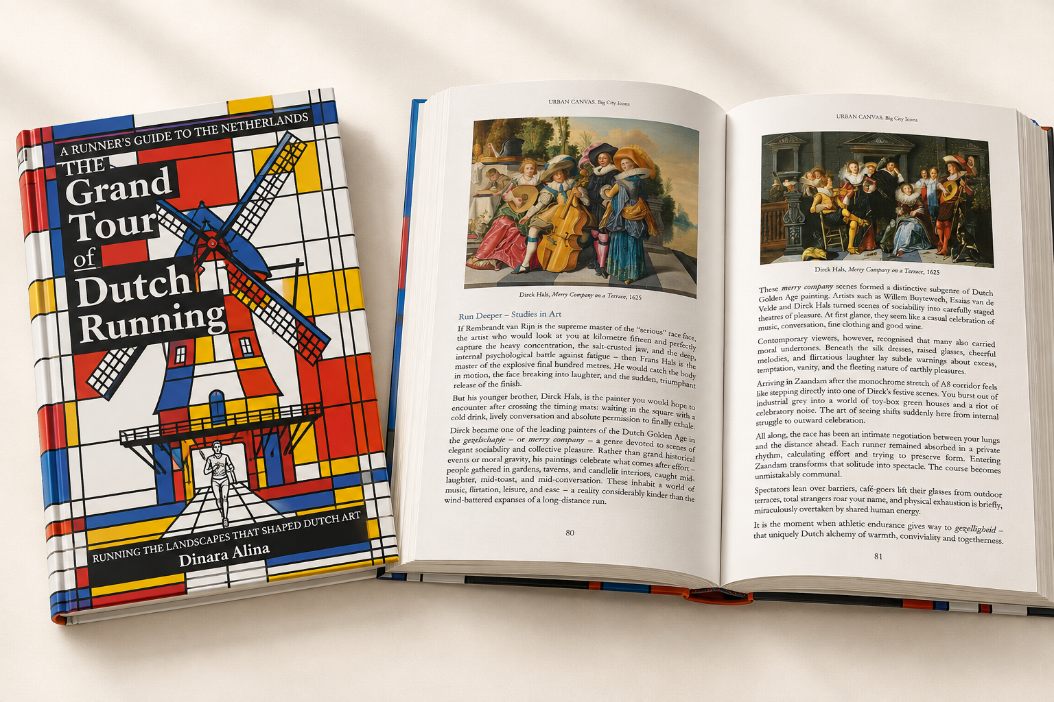 The paperback beside an open Dutch art chapter spread